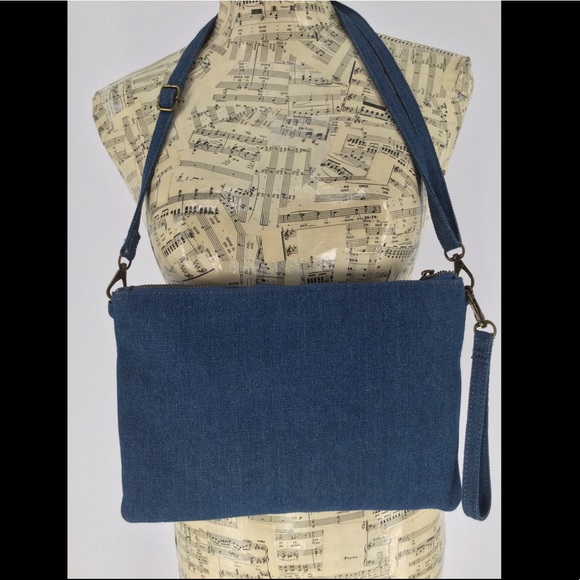Sara Denim W/Sequins Crossbody, Wristlet, Clutch - Picture 4 of 5